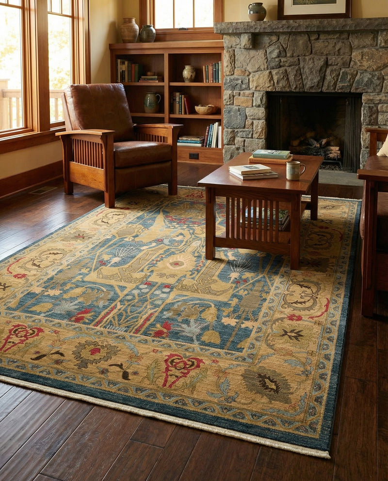 Persian Elegance Collection Area Rug -  Khorramabad Rectangle Navy Blue  lifestyle 11