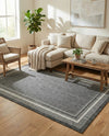 Terrace Fringe Collection Area Rug - Veranda (Black) Rectangle Black  lifestyle 33