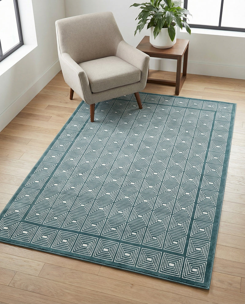 Aravalli Collection Area Rug -  Jaipur Rectangle Aegean Blue  lifestyle 37