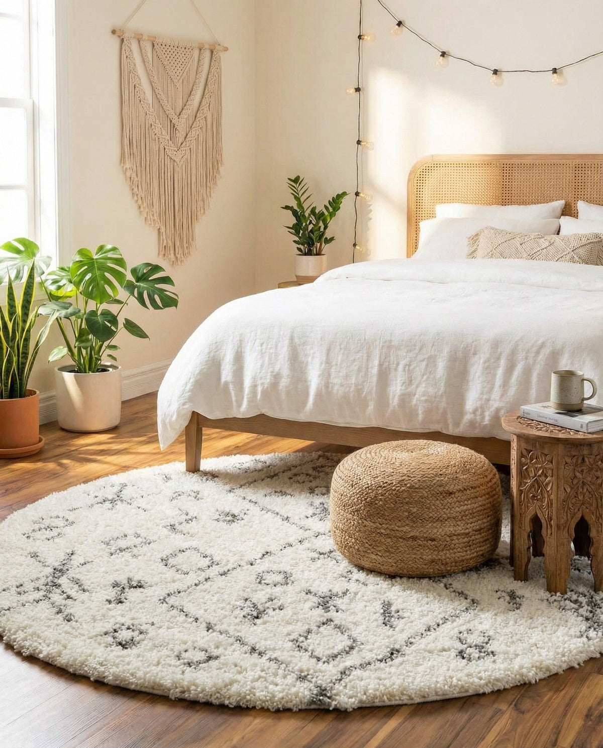 Casablanca Comfort Collection Area Rug - Sahara Round Pure Ivory  lifestyle 116