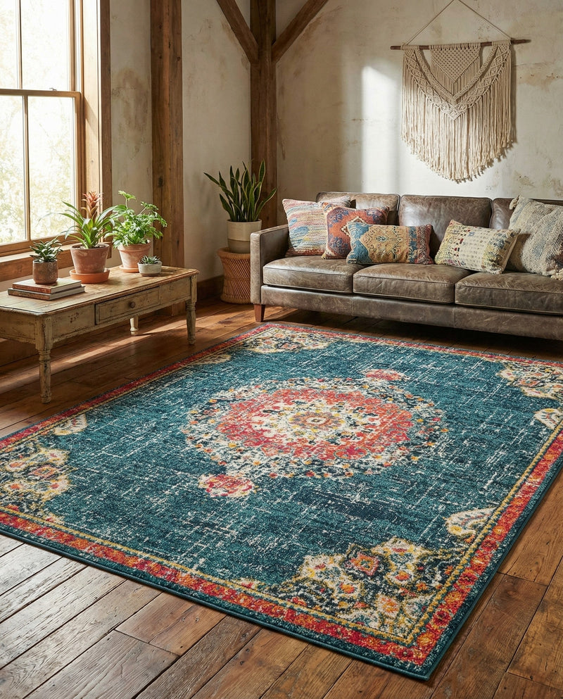 Brighton Terrace Collection Area Rug - Hove (Blue) Rectangle Blue  lifestyle 16