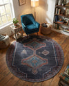 Rovaniemi Collection Area Rug - Lapland Round Charcoal and Gray  lifestyle 72