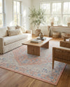 Savannah Series Collection Area Rug - Charleston (Powder Pink) Rectangle Powder Pink  lifestyle 9