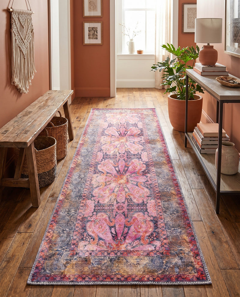Maranta Collection Area Rug - Paramaribo Runner Pink  lifestyle 40