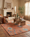 Savannah Threads Collection Area Rug -  Namib Rectangle Rust Red  lifestyle 13