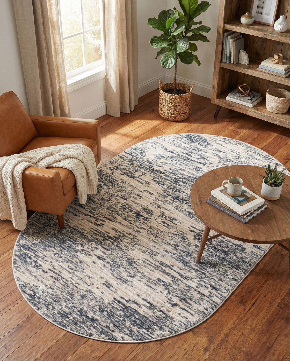 Serenity Sands Collection Area Rug - Dunescape Oval Gray  lifestyle 132