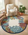 Caribbean Terrace Collection Area Rug -  Tortola Round Multi  lifestyle 60