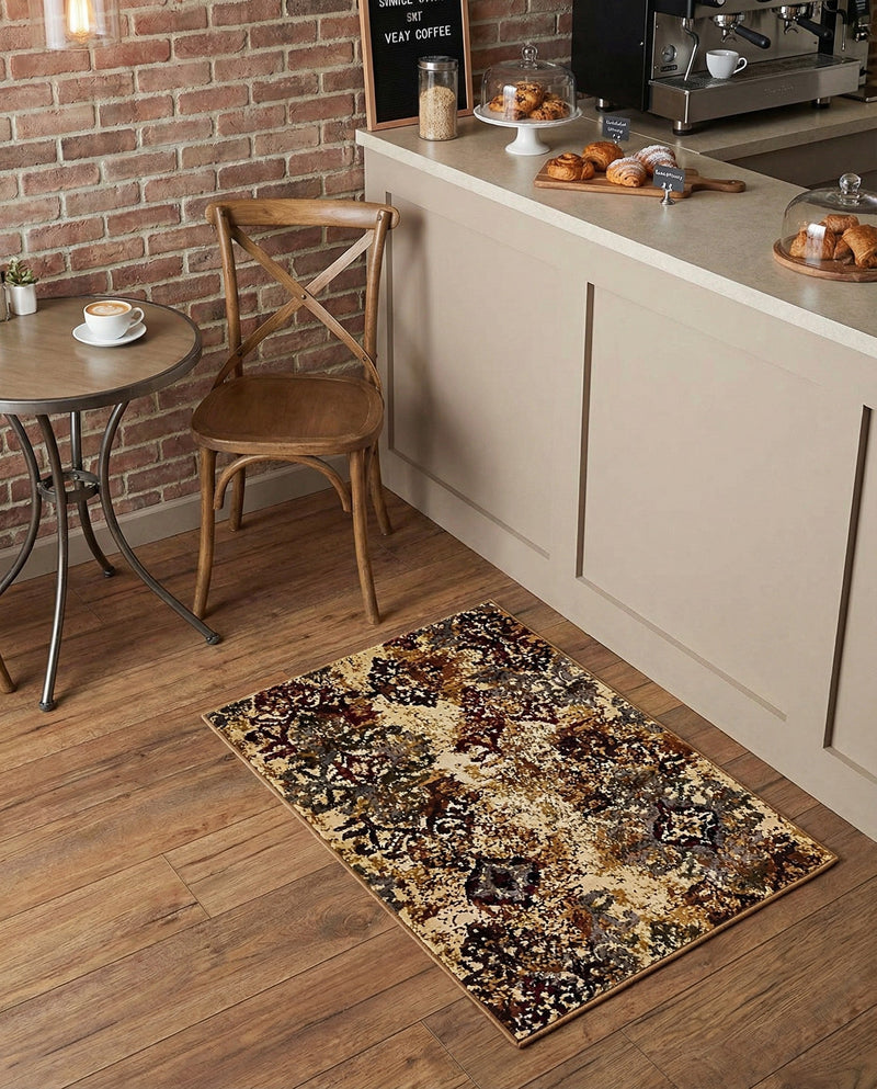 Bistro Lounge Collection Area Rug -  Piccolo Rectangle Beige  lifestyle 29