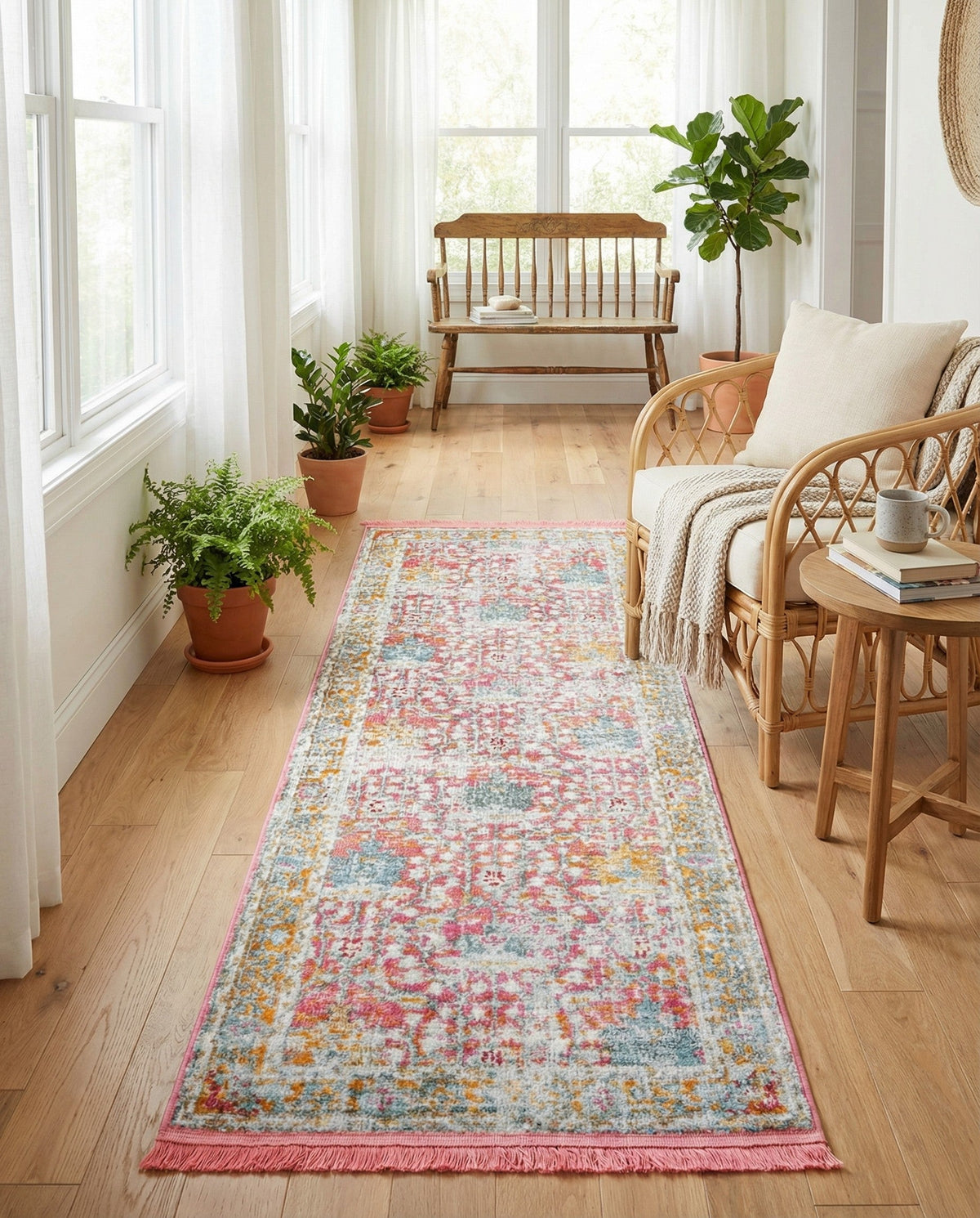 Arcadia Rugs Collection Area Rug -  Olympus Runner Pink  lifestyle 180