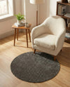 Cozy Comfort Shag Collection Area Rug - Haven (Smoke Gray) Round Smoke Gray  lifestyle 53