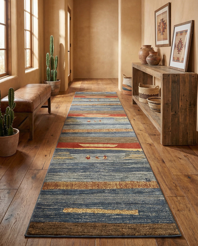 Zagros Oasis Collection Area Rug -  Lordegan Runner Blue  lifestyle 21