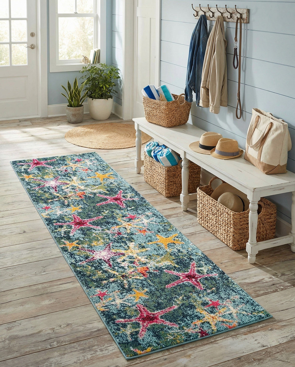 Sorrento Shores Collection Area Rug - Positano Runner Navy Blue  lifestyle 93