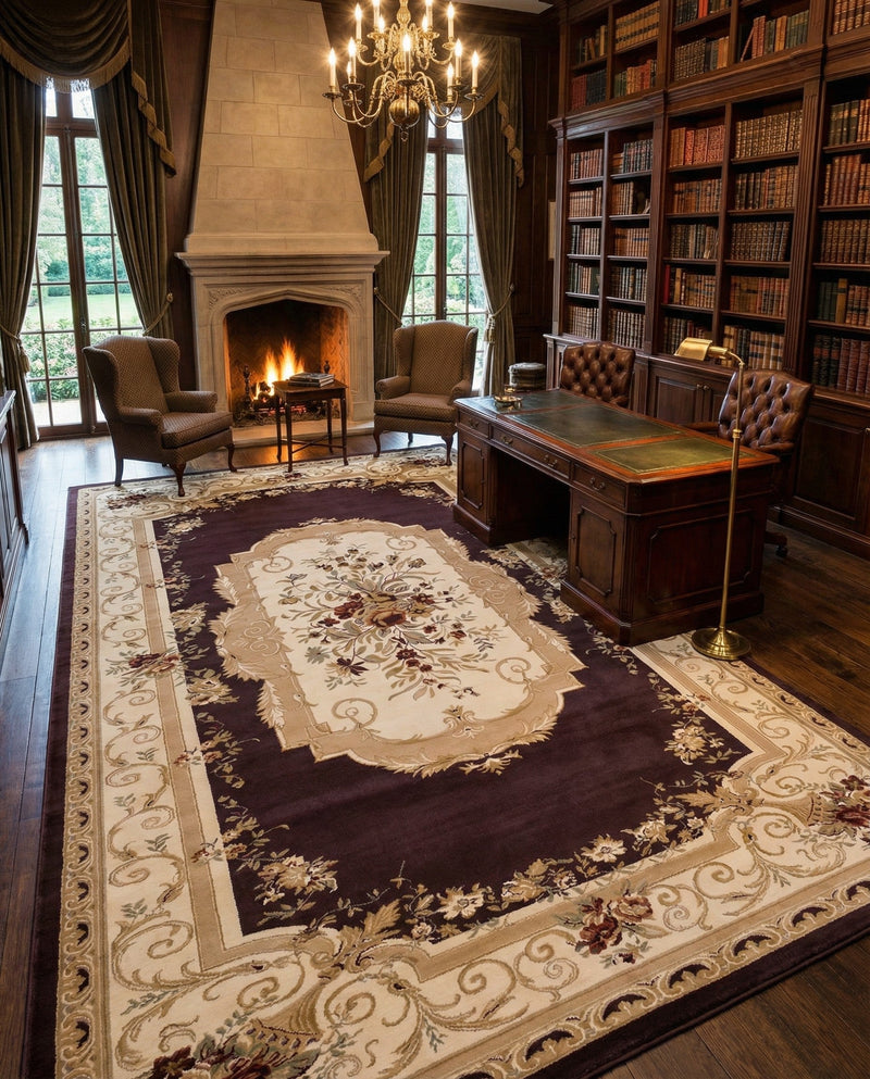 Versailles Elegance Collection Area Rug -  Louveciennes (Brown) Rectangle Brown  lifestyle 26