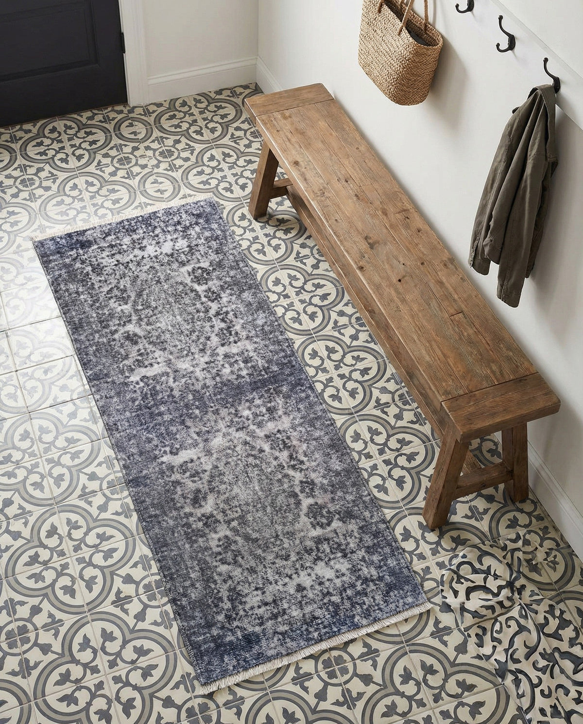 Bazaar Chic Collection Area Rug -  Asilah Runner Gray and Blue  lifestyle 44