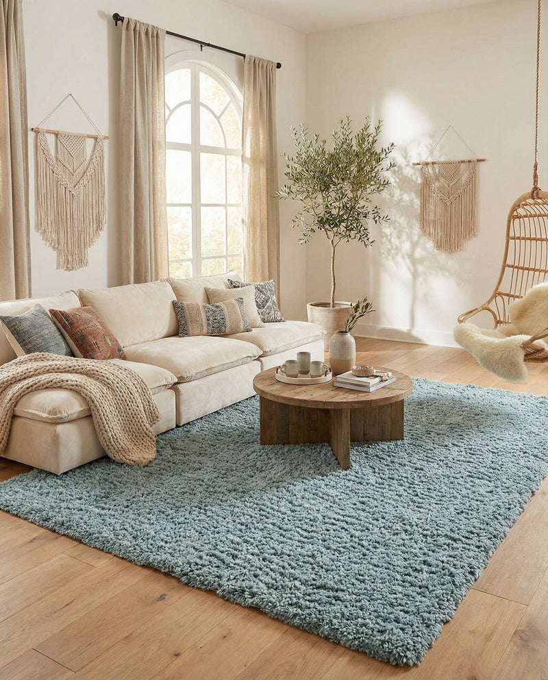 Eternal Plush Oasis Collection Area Rug -  Tranquility (Slate Blue) Rectangle Slate Blue  lifestyle 24