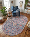 Zahara Oasis Collection Area Rug -  Nador Oval Navy Blue  lifestyle 75