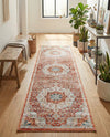 Coastal Haven Collection Area Rug - Seabreeze (Red) Runner Red  lifestyle 78