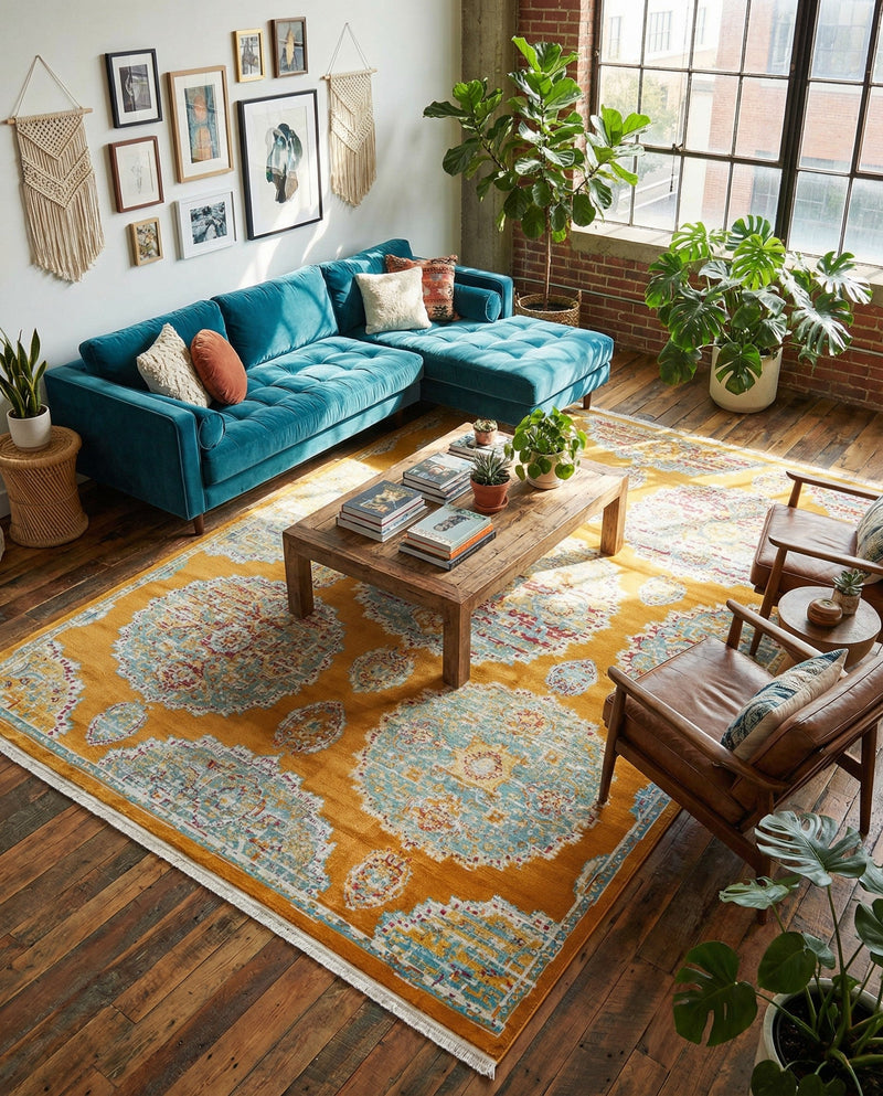 Arcadia Rugs Collection Area Rug -  Atlantis (Orange) Rectangle Orange  lifestyle 7
