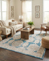Seville Stripes Collection Area Rug -  Granada (Blue) Rectangle Blue  lifestyle 17