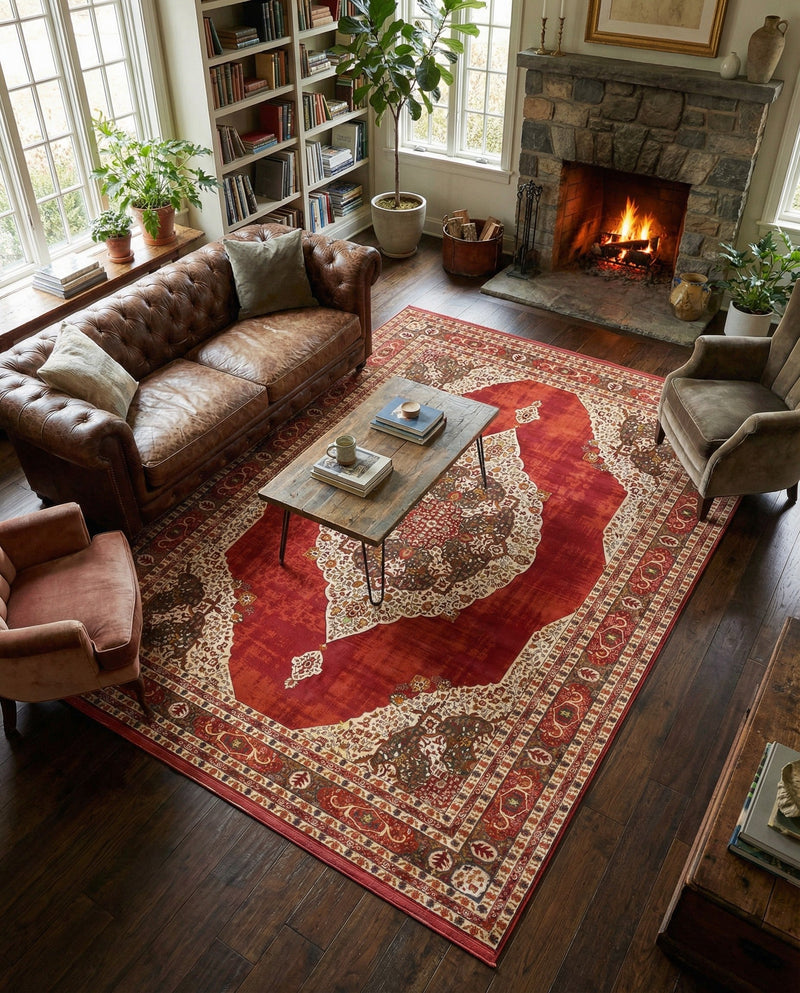 Caribbean Breeze Collection Area Rug -  Windward Rectangle Red  lifestyle 32