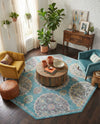 Arcadia Rugs Collection Area Rug -  Atlantis (Blue) Octagon Blue  lifestyle 41
