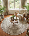 Horizon Collection Area Rug -  Meridian Round Ivory  lifestyle 85
