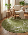 Dover Terrace Collection Area Rug -  Lagoon (Green) Round Green  lifestyle 46
