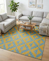 Urban Oasis Rugs Collection Area Rug -  Highrise (Yellow and Aqua) Rectangle Yellow and Aqua  lifestyle 6