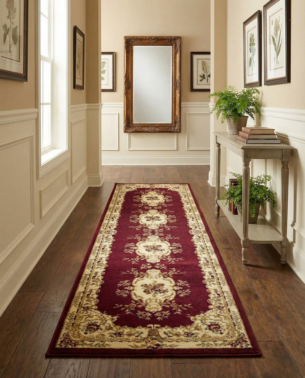 Versailles Elegance Collection Area Rug -  Vincennes Runner Red  lifestyle 75