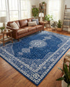Dover Terrace Collection Area Rug - Marina (Navy Blue) Rectangle Navy Blue  lifestyle 13