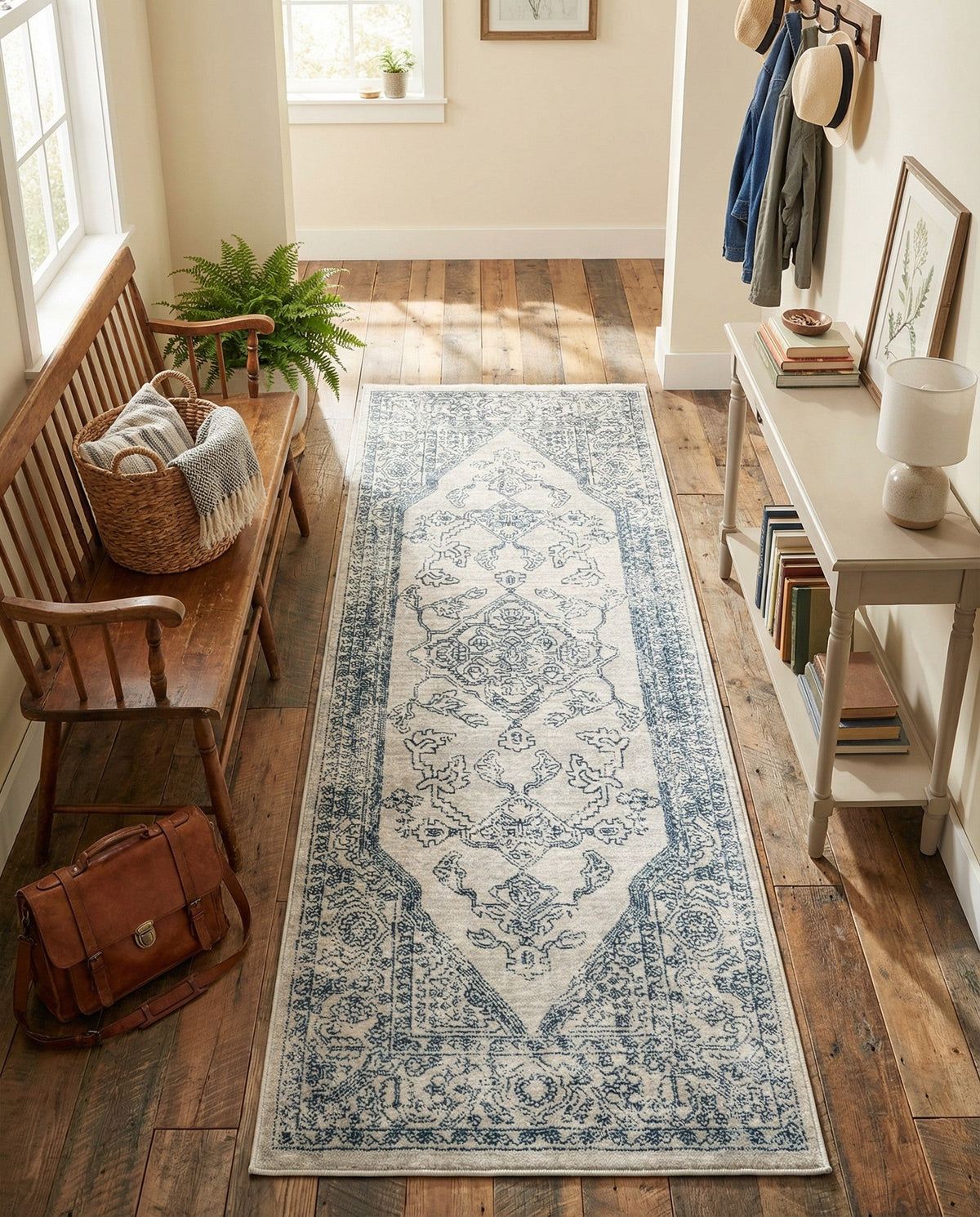 Coastal Haven Collection Area Rug -  Marina Runner Gray  lifestyle 181
