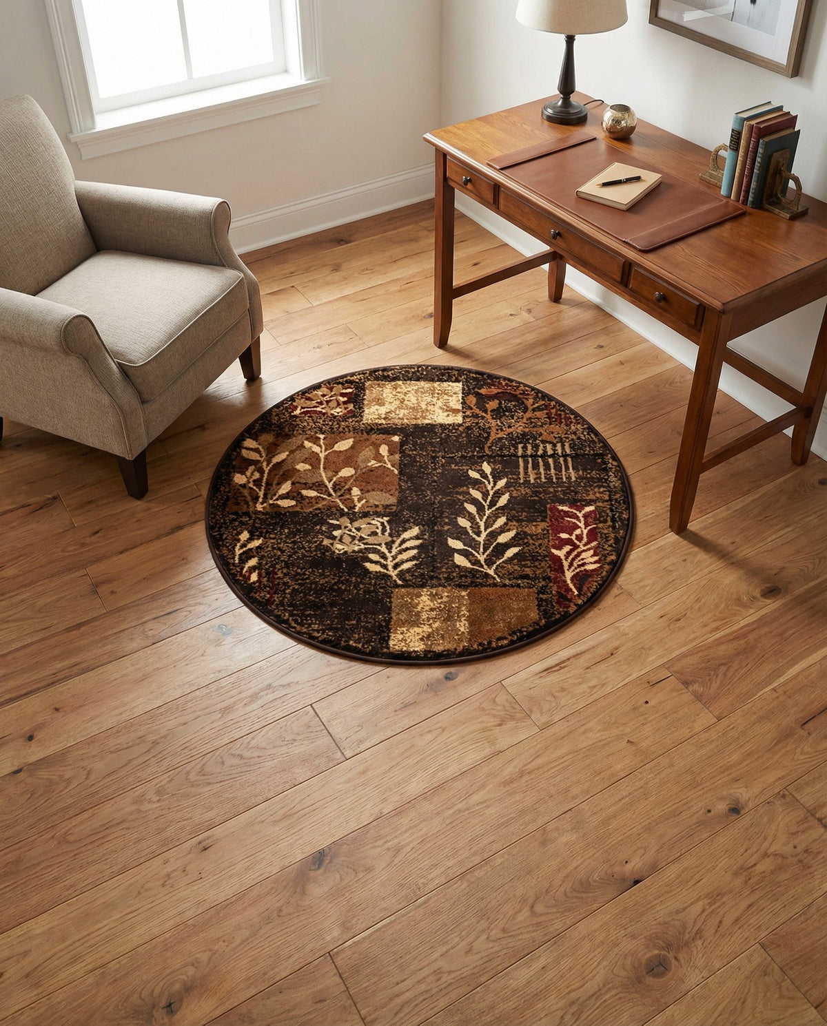 Bistro Lounge Collection Area Rug -  Affogato Round Brown  lifestyle 172