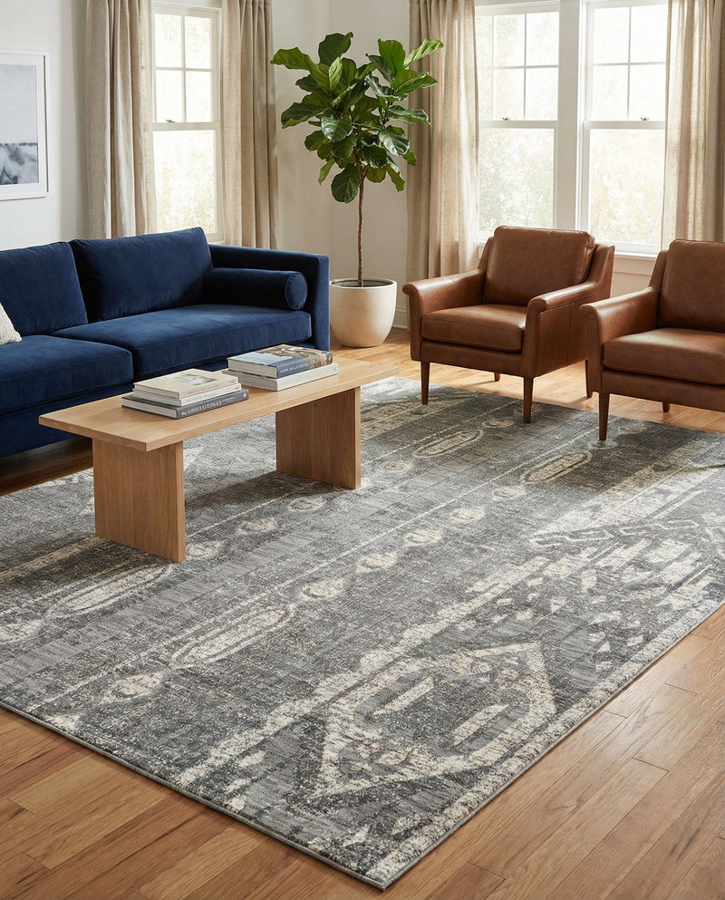 Cascade Range Collection Area Rug - Hood (Gray) Rectangle Gray  lifestyle 24