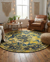 Riviera Elegance Collection Area Rug -  Menton (Navy Blue) Round Navy Blue  lifestyle 54