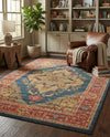 Persian Elegance Collection Area Rug -  Golestan Rectangle Navy Blue  lifestyle 24