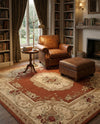 Versailles Elegance Collection Area Rug -  Louveciennes (Brick Red) Square Brick Red  lifestyle 62