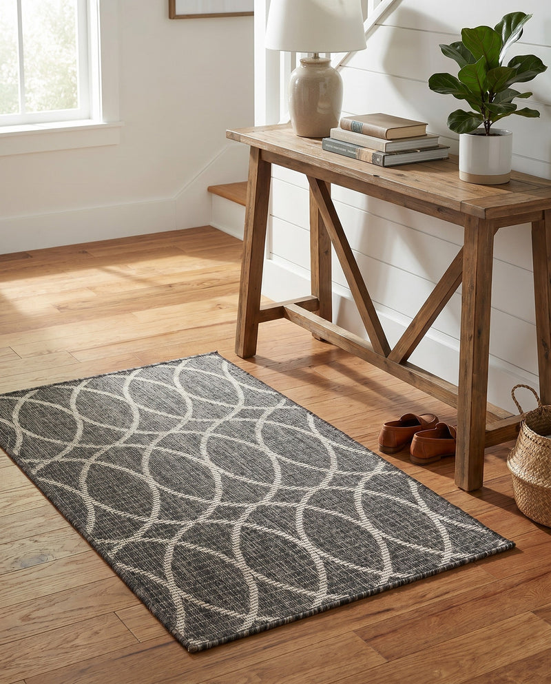 Savannah Pergola Collection Area Rug -  Pavilion (Charcoal) Rectangle Charcoal  lifestyle 13