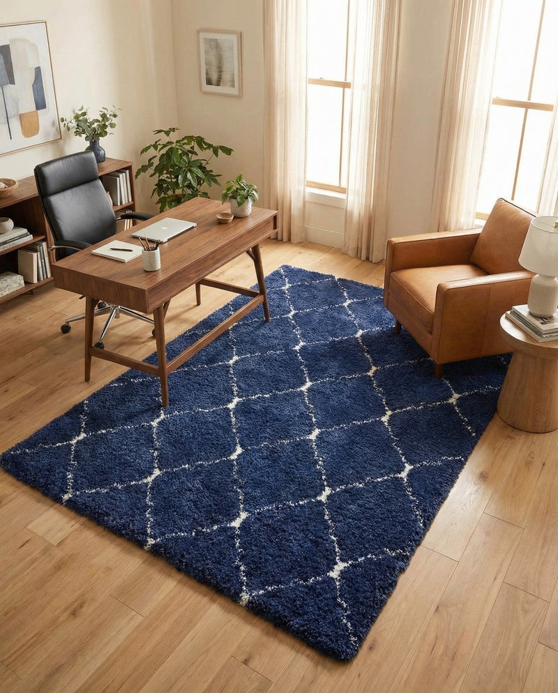 Casablanca Comfort Collection Area Rug -  Medina Rectangle Navy Blue  lifestyle 21