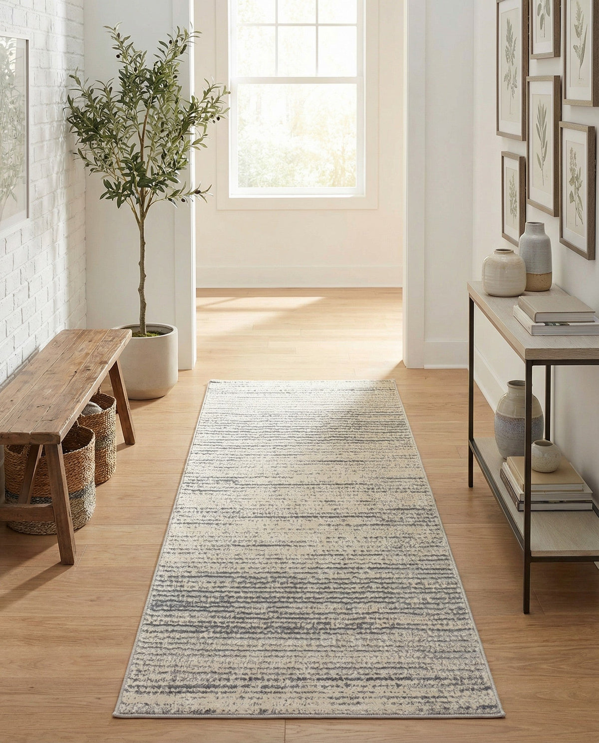 Serenity Sands Collection Area Rug -  Tranquilbay Runner Cream  lifestyle 80