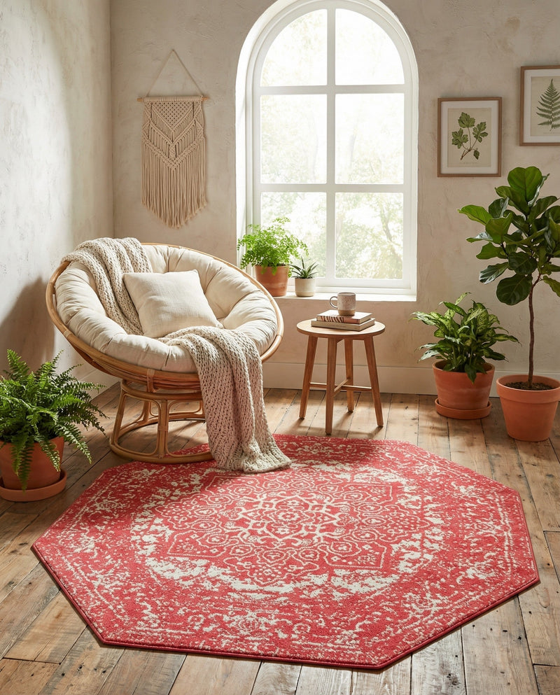 Georgetown Rugs Collection Area Rug - Dupont (Pink) Octagon Pink  lifestyle 70