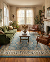 Persian Elegance Collection Area Rug -  Mashhad Rectangle Blue  lifestyle 14