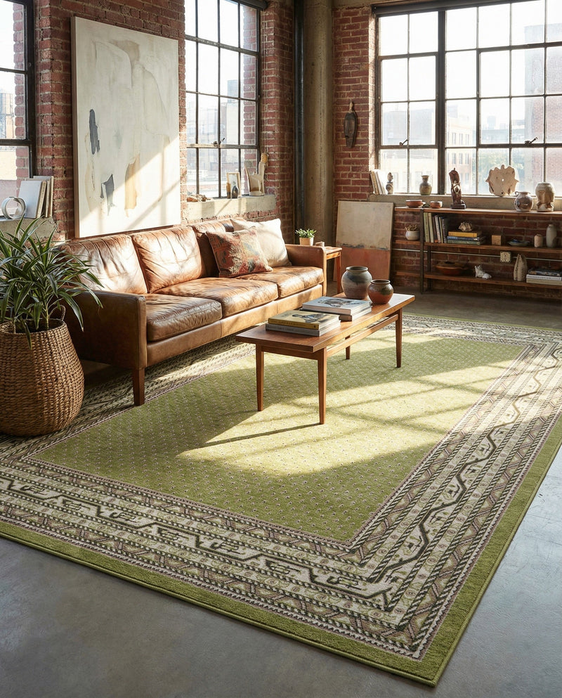 Soho Elegance Collection Area Rug -  Mercer (Green) Rectangle Green  lifestyle 18