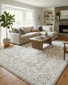 Savannah Elegance Collection Area Rug - Augusta (Light Gray) Rectangle Light Gray  lifestyle 18