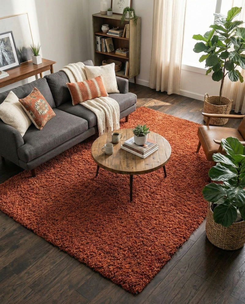 Plush Oasis Collection Area Rug - Serenity (Terracotta) Rectangle Terracotta  lifestyle 20