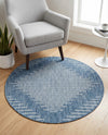 Urban Terrace Collection Area Rug -  Chelsea (Blue) Round Blue  lifestyle 61