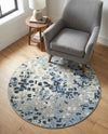 Aegean Elegance Washables Collection Area Rug -  Andros Round Gray Navy Green  lifestyle 65
