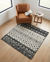 Mediterranean Lattice Collection Area Rug -  Casablanca (Black and White) Square Black and White  lifestyle 61