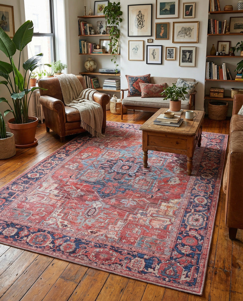 Zahara Oasis Collection Area Rug -  Essaouira Rectangle Rust Red  lifestyle 18