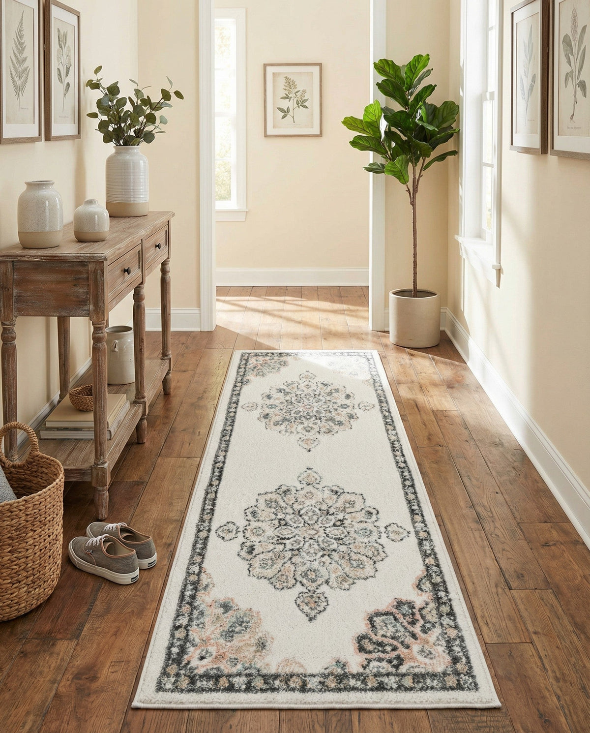 Beverly Grove Collection Area Rug - Melrose (Ivory) Runner Ivory  lifestyle 80
