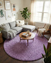 Plush Oasis Collection Area Rug - Serenity (Lilac) Round Lilac  lifestyle 55